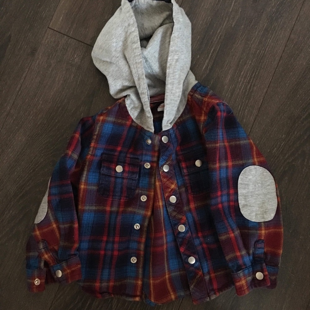Toddler Flannel shirt with hood